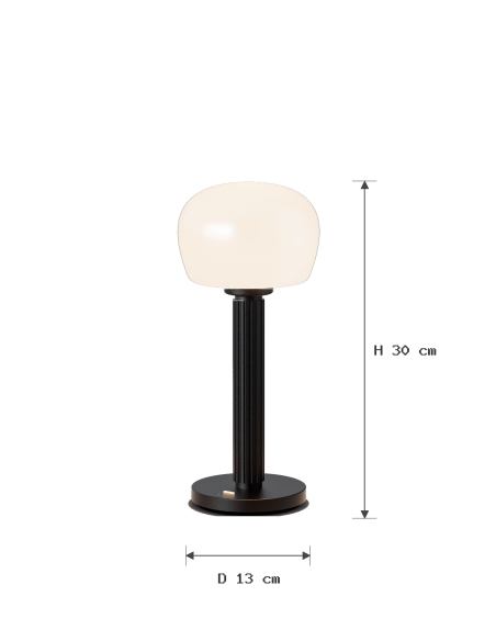 Dimensions de la lampe VENDOME noire : hauteur et diamètre