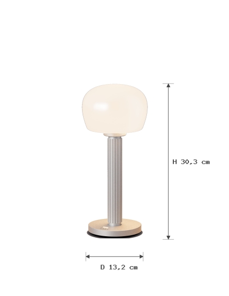 Dimensions de la lampe VENDOME argentée mate : hauteur et diamètre