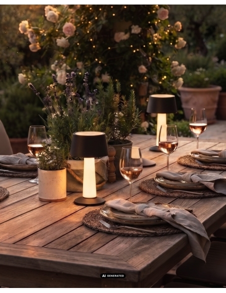 LULU black lamp in a styled table setting