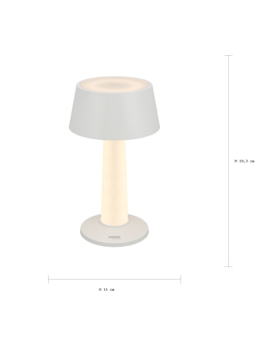 Dimensiones LULU blanca: altura 19,3 cm y diámetro 11 cm