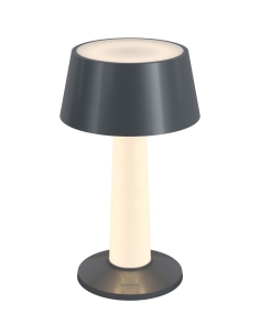 Lampe LULU graphite métallisé détourée, abat-jour conique et fût lumineux
