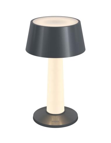 Sompex LULU graphite metallic lamp isolated with conical shade