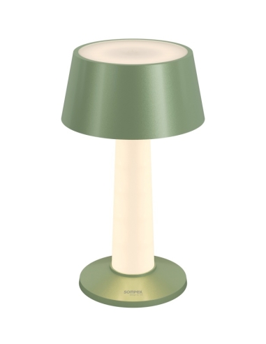 Sompex LULU grün metallic freigestellt mit konischem Schirm