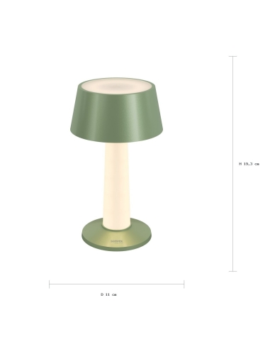 Dimensões LULU verde metalizado: altura 19,3 cm e diâmetro 11 cm