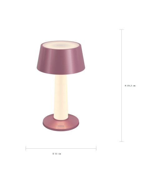 Maße der LULU pink metallic: Höhe 19,3 cm, Durchmesser 11 cm