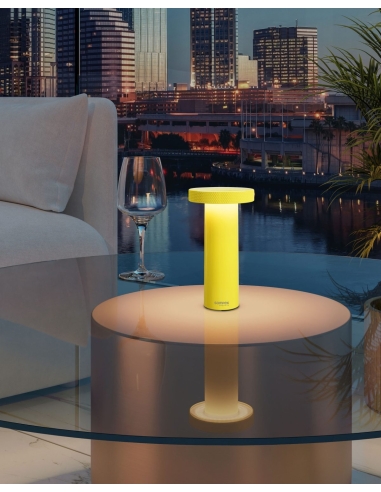 VOLUME neon yellow Sompex – room setting