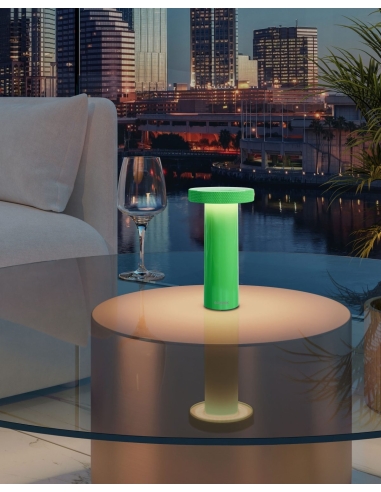 VOLUME neon green Sompex – room setting