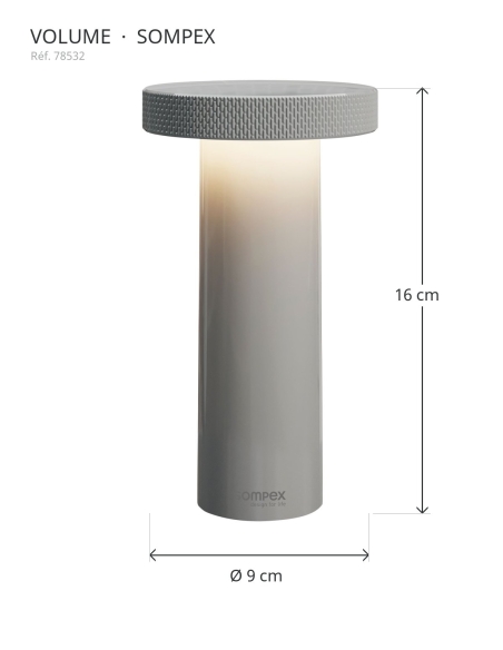 VOLUME Sompex 78532 : hoogte 16 cm, diameter 9 cm