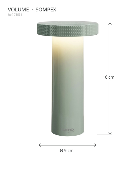 VOLUME Sompex 78534 : altezza 16 cm, diametro 9 cm