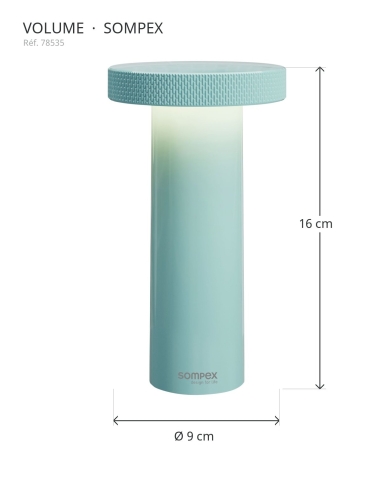 VOLUME Sompex 78535 : hoogte 16 cm, diameter 9 cm