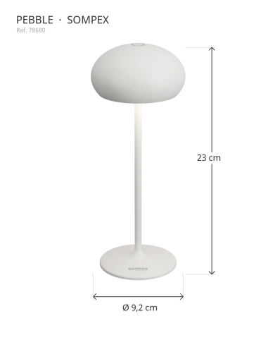 PEBBLE Sompex 78680 : height 23 cm, diameter 9,2 cm