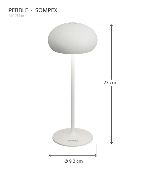 PEBBLE Sompex 78680 : height 23 cm, diameter 9,2 cm
