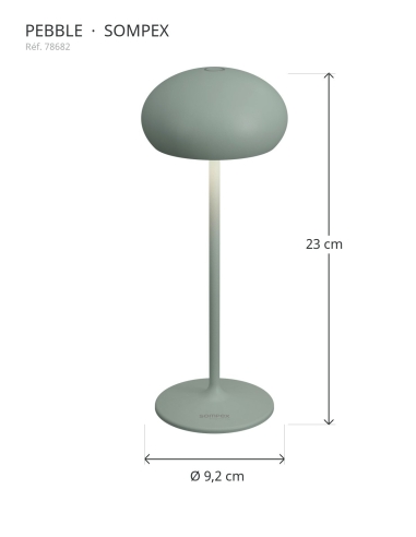 PEBBLE Sompex 78682 : height 23 cm, diameter 9,2 cm