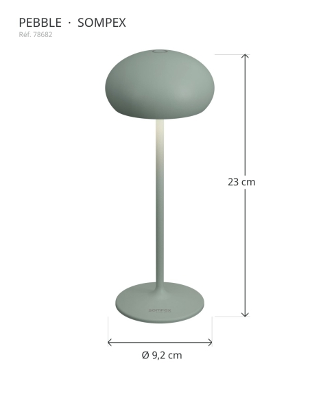 PEBBLE Sompex 78682 : hauteur 23 cm, diamètre 9,2 cm