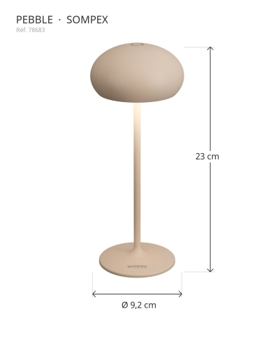 PEBBLE Sompex 78683 : altezza 23 cm, diametro 9,2 cm