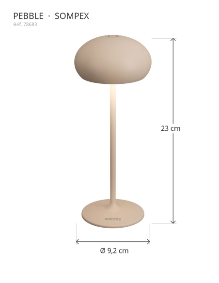 PEBBLE Sompex 78683 : height 23 cm, diameter 9,2 cm
