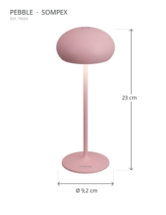PEBBLE rosa Sompex – vista isolada 2
