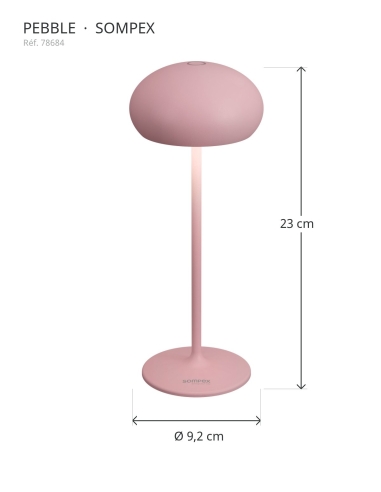 PEBBLE Sompex 78684 : hauteur 23 cm, diamètre 9,2 cm