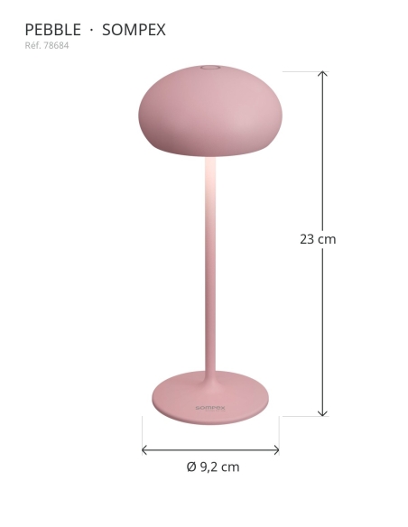 PEBBLE Sompex 78684 : hoogte 23 cm, diameter 9,2 cm
