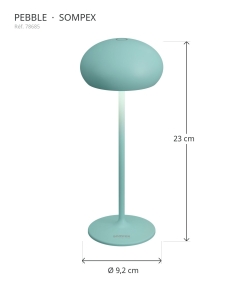PEBBLE turquesa Sompex – vista isolada 2