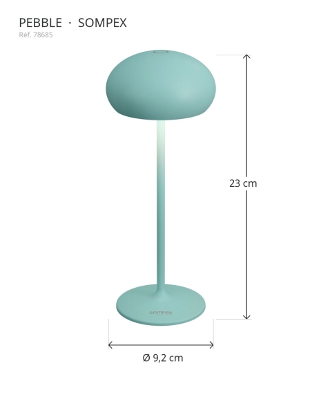 PEBBLE Sompex 78685 : height 23 cm, diameter 9,2 cm
