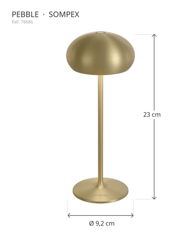 PEBBLE Sompex 78686 : hoogte 23 cm, diameter 9,2 cm