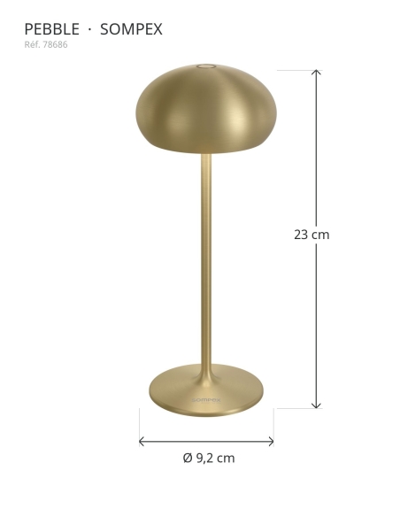 PEBBLE Sompex 78686 : height 23 cm, diameter 9,2 cm