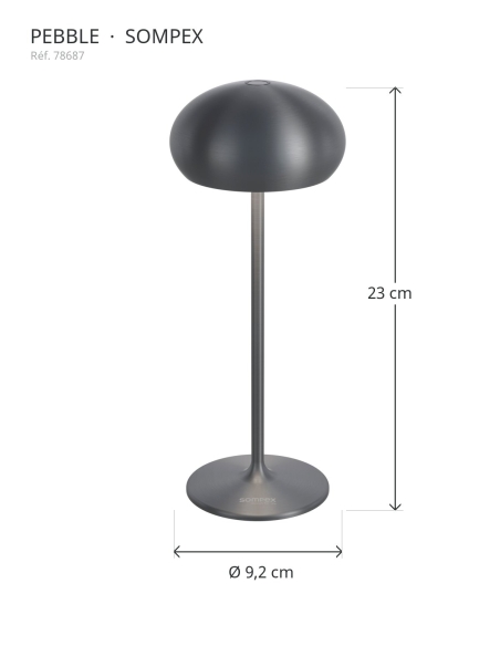 PEBBLE Sompex 78687 : Höhe 23 cm, Durchmesser 9,2 cm