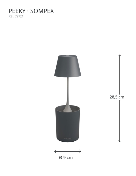 PEEKY anthracite Sompex – dimensions