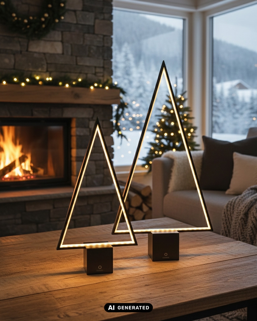 PINE 2.0 lampada decorativa ricaricabile ad albero 47 cm nera Sompex
