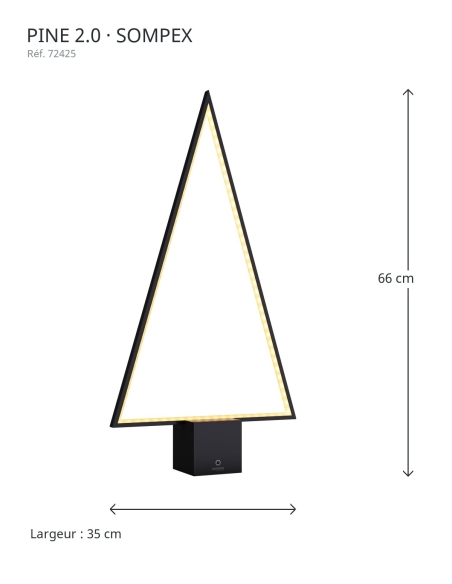 PINE 2.0 black Sompex – dimensions