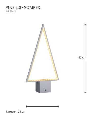 PINE 2.0 argentée Sompex – dimensions