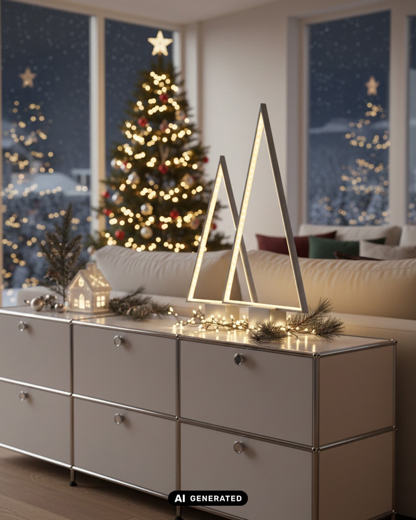 PINE 2.0 lampada decorativa ricaricabile ad albero 66 cm argentata Sompex