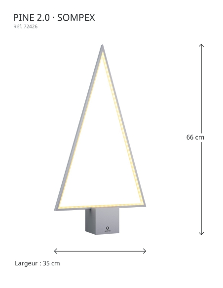 PINE 2.0 silber Sompex – Maße