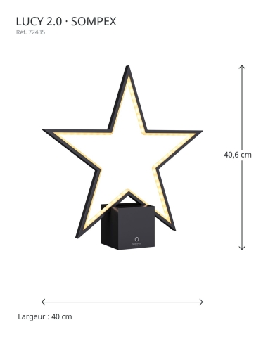 LUCY 2.0 negra Sompex – dimensiones