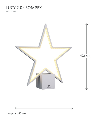 LUCY 2.0 argentée Sompex – dimensions