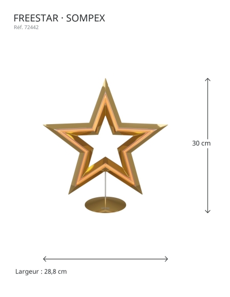 FREESTAR goud Sompex – afmetingen