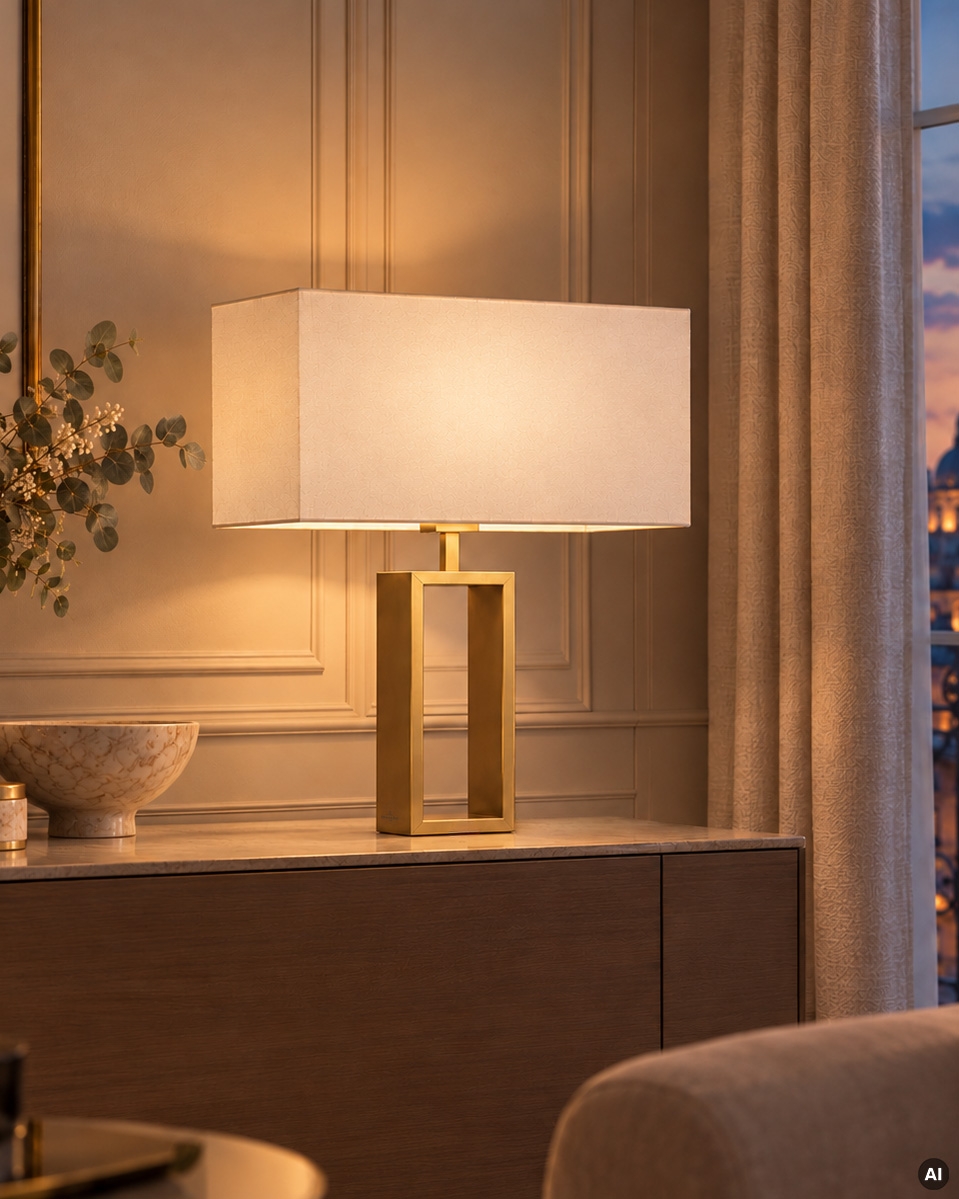 SHANGHAI Tischleuchte mit offenem Rahmen gebürstetes Gold Villeroy & Boch