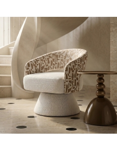 Poltrona IXIA 616825, crema e beige — vista scontornata di tre quarti 2
