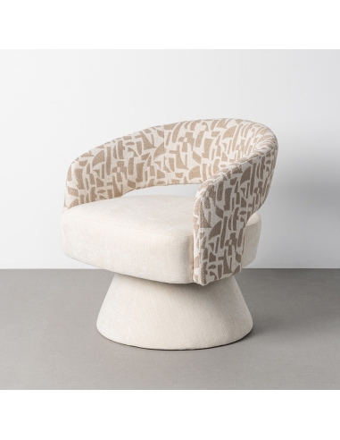 Poltrona IXIA 616825, crema e beige — vista in studio su fondo neutro