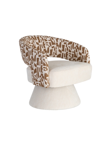 Fauteuil IXIA 616826, crème et ocre — vue détourée de trois quarts