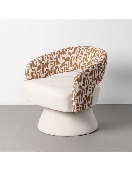 Sessel IXIA 616826, Creme und Ocker — Studioaufnahme vor neutralem Hintergrund