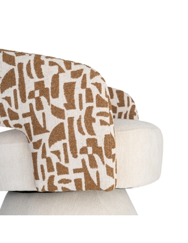Poltrona IXIA 616826, creme e ocre — detalhe exterior do braço