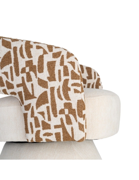 Poltrona IXIA 616826, creme e ocre — detalhe exterior do braço
