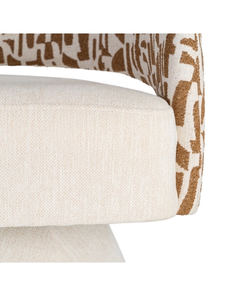 Poltrona IXIA 616826, creme e ocre — junção entre assento e encosto