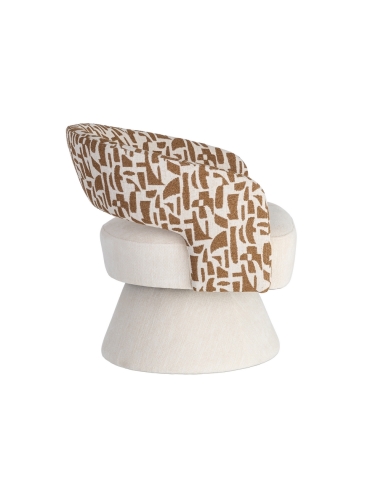 Sessel IXIA 616826, Creme und Ocker — hintere Dreiviertelansicht