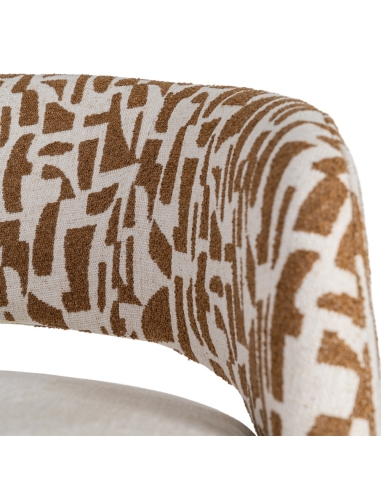 Fauteuil IXIA 616826, crème et ocre — détail du haut du dossier