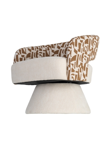 Fauteuil IXIA 616826, crème et ocre — vue de profil