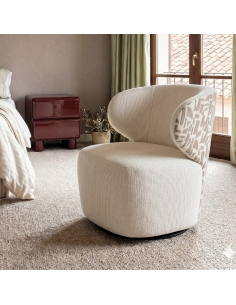 Fauteuil IXIA 616827, crème et beige — vue détourée de trois quarts 2