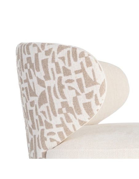 Poltrona IXIA 616827, creme e bege — detalhe superior do encosto